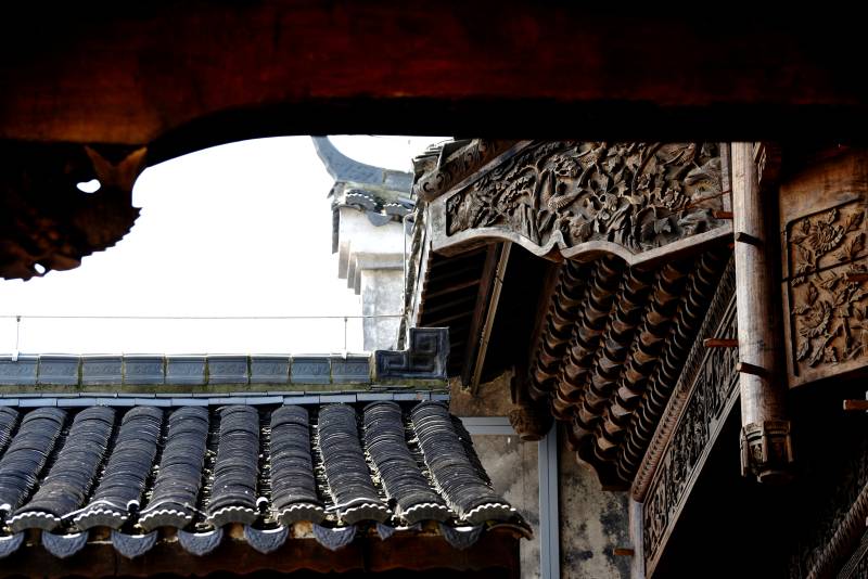 古建筑屋檐特写图片