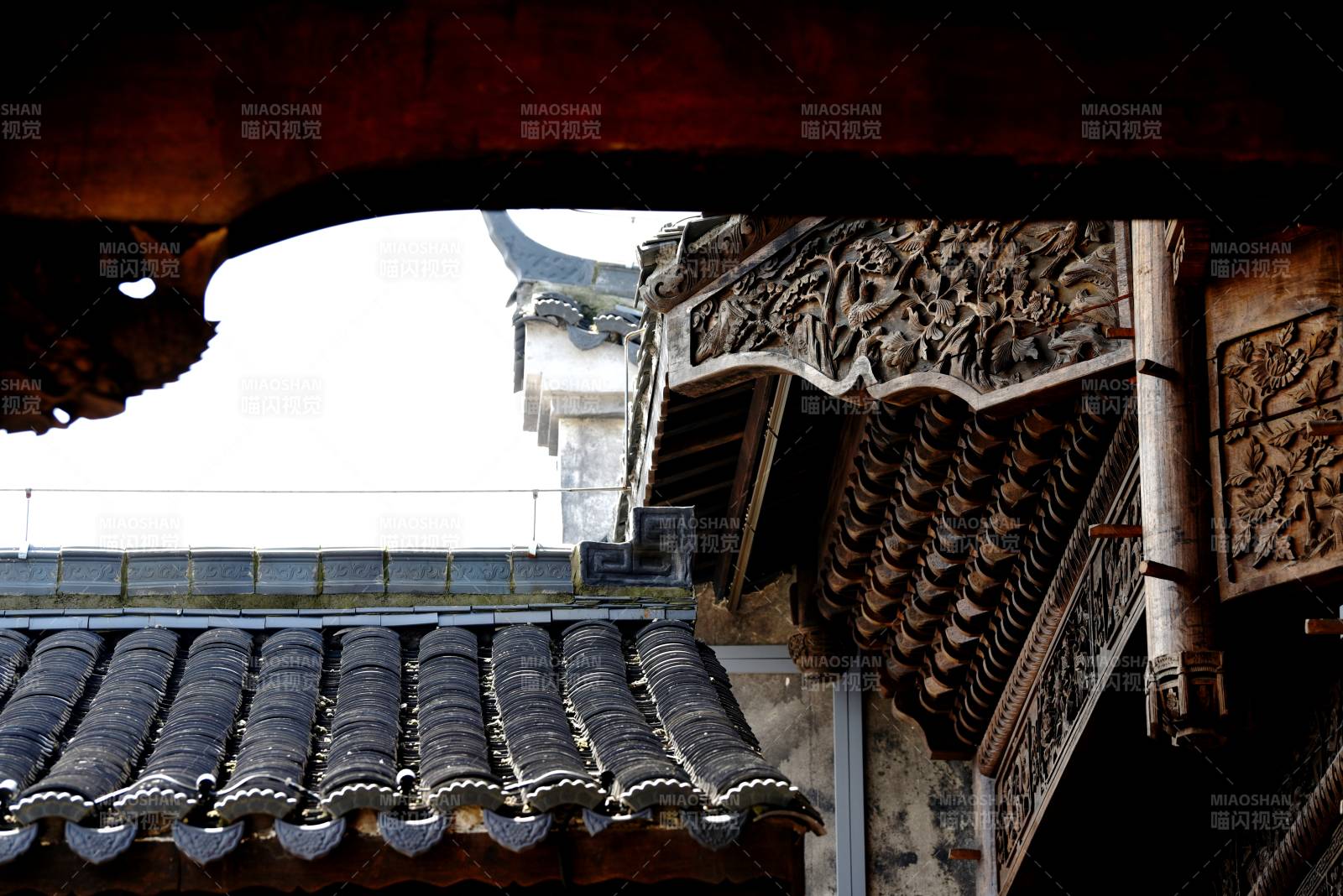 古建筑屋檐特写图片