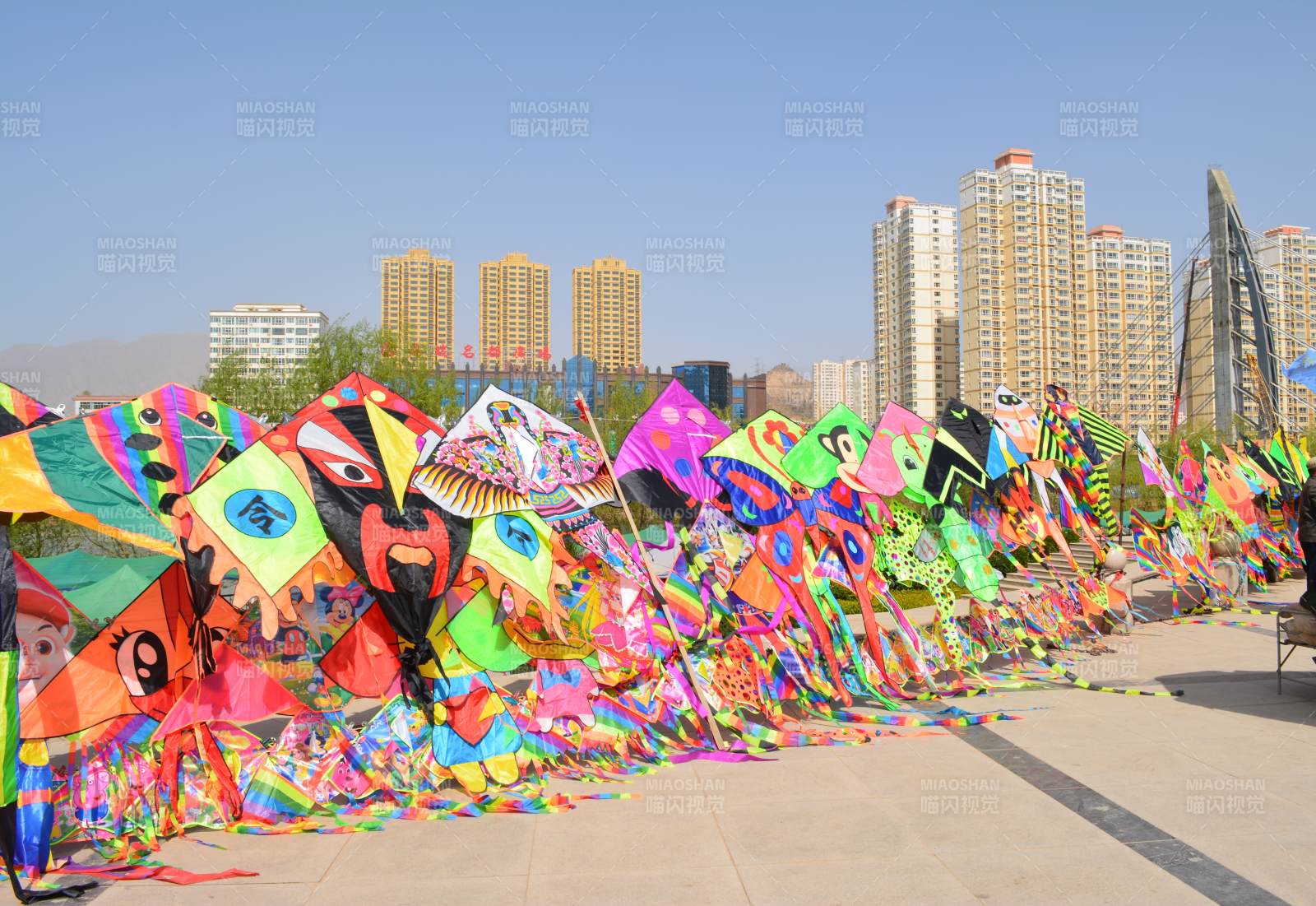 五彩风筝迎风舞图片