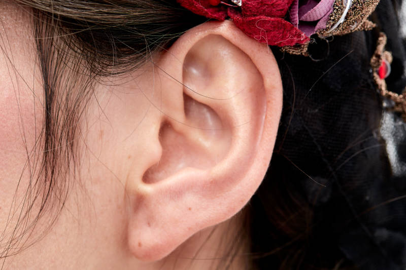 美丽的女孩面部局部特写细节图片