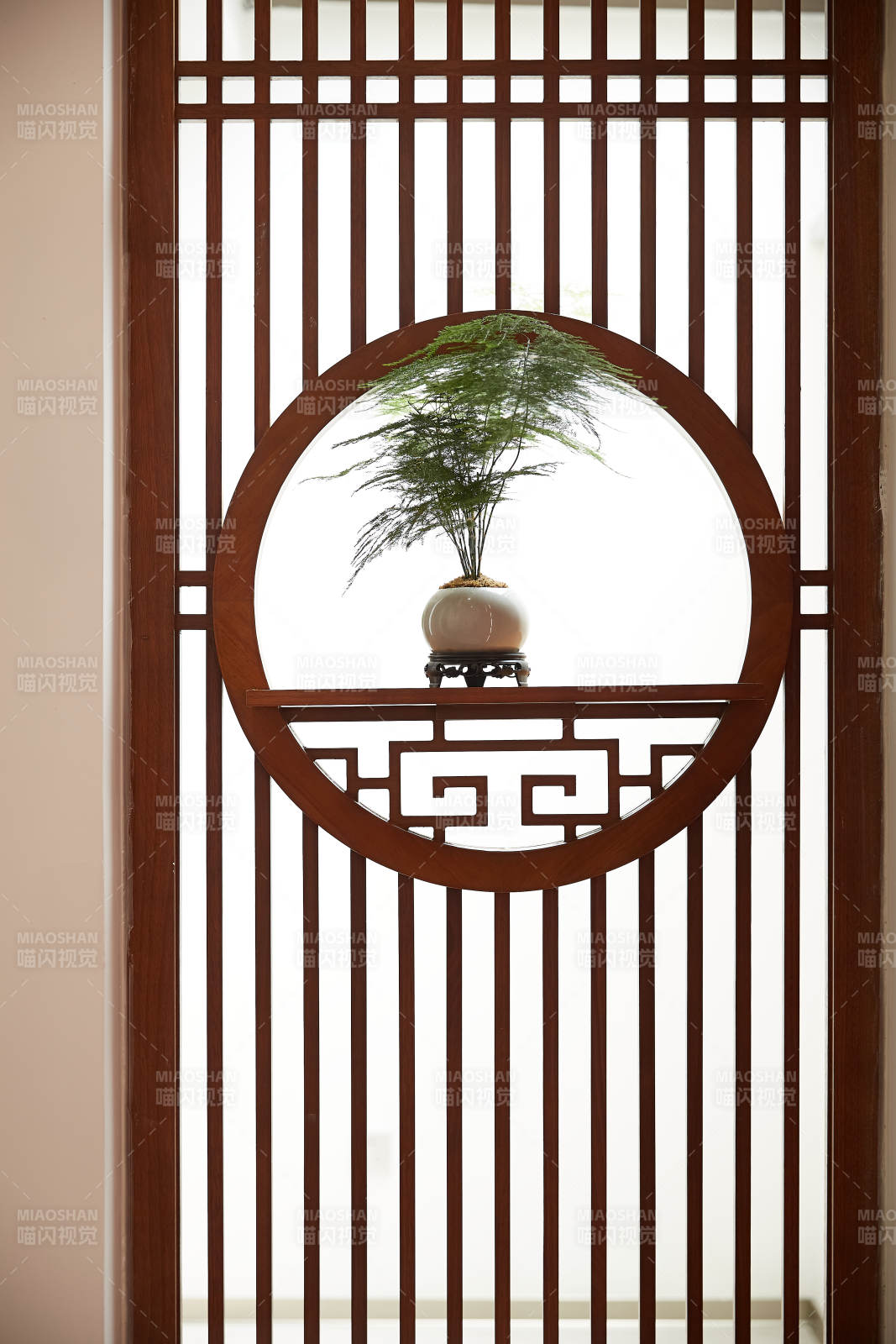 中式屏风盆景图片