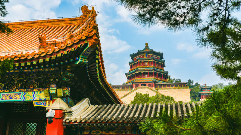 颐和园古建筑风光图片