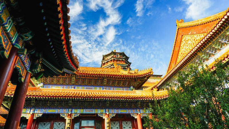 颐和园金顶映蓝天图片