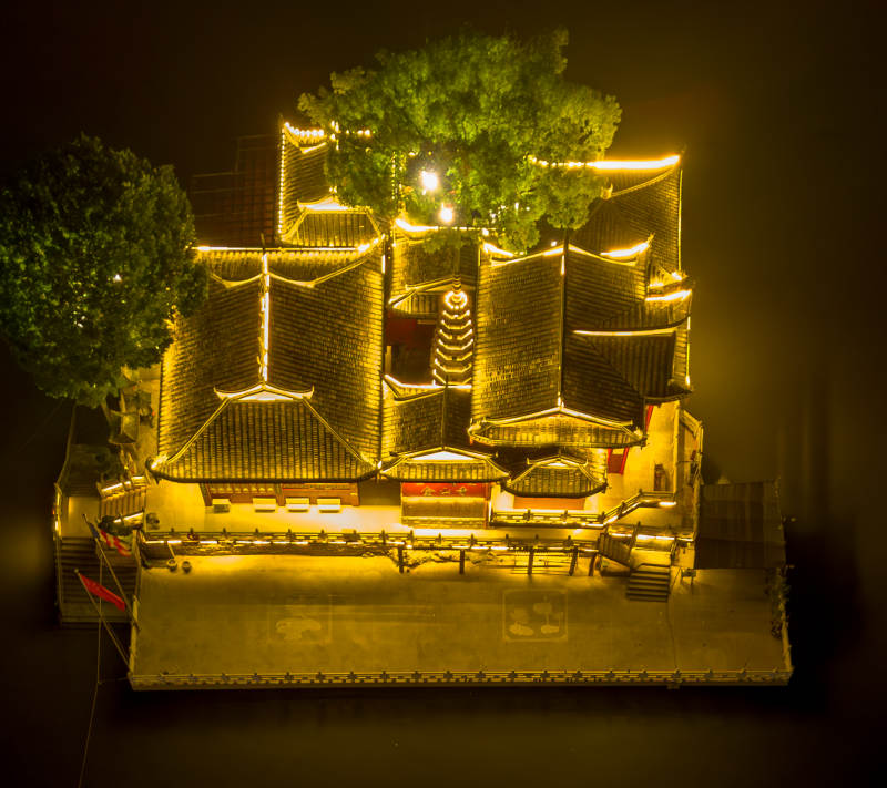 福州金山寺夜景古建筑图片