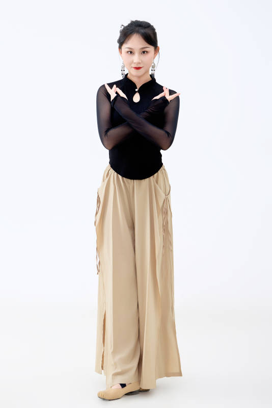 白色背景下表演中国古典舞的魅力舞者图片