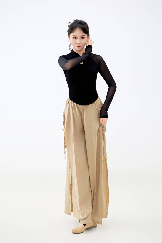 白色背景下表演中国古典舞的魅力舞者图片