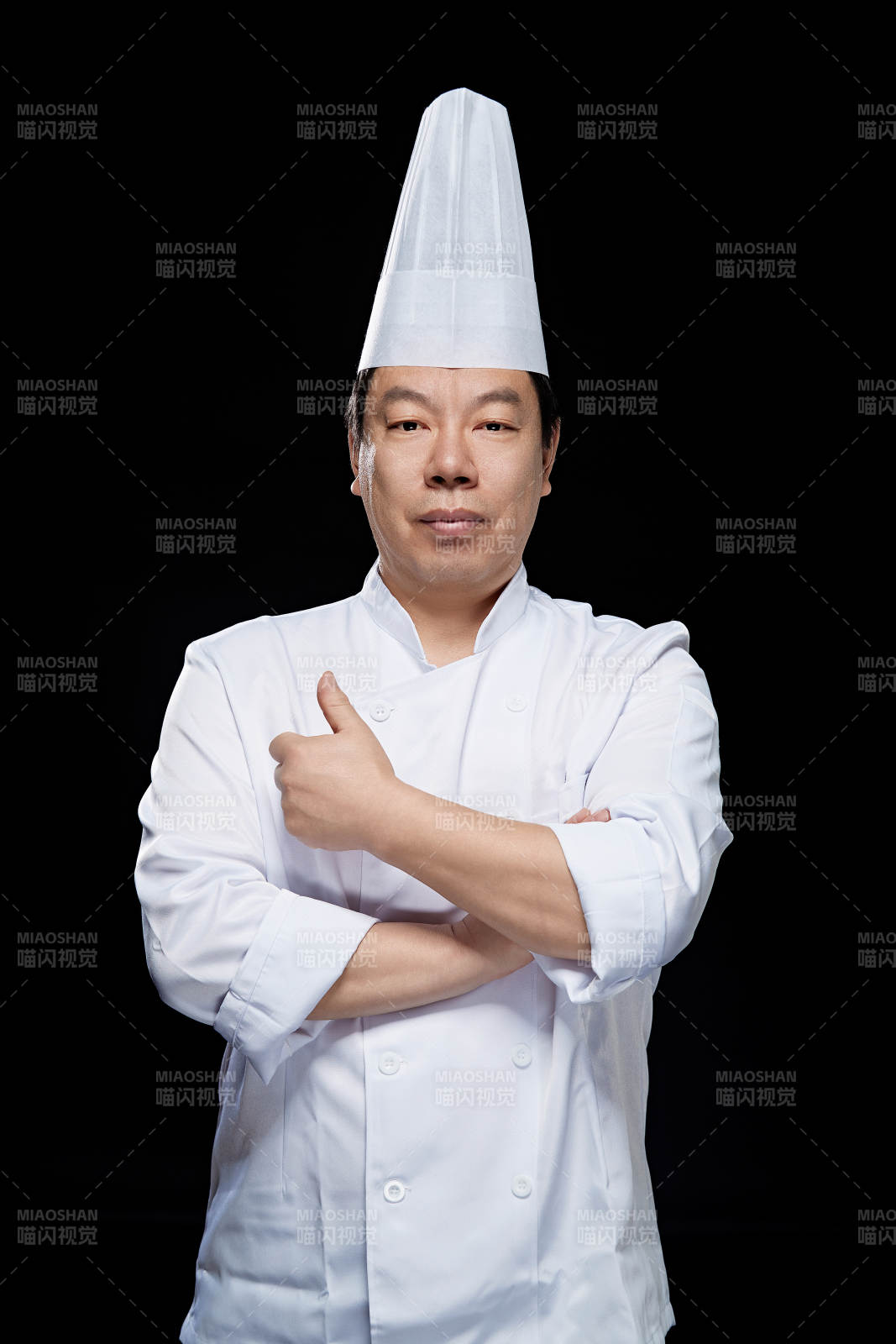 星级酒店面点厨师人物形象展示图片