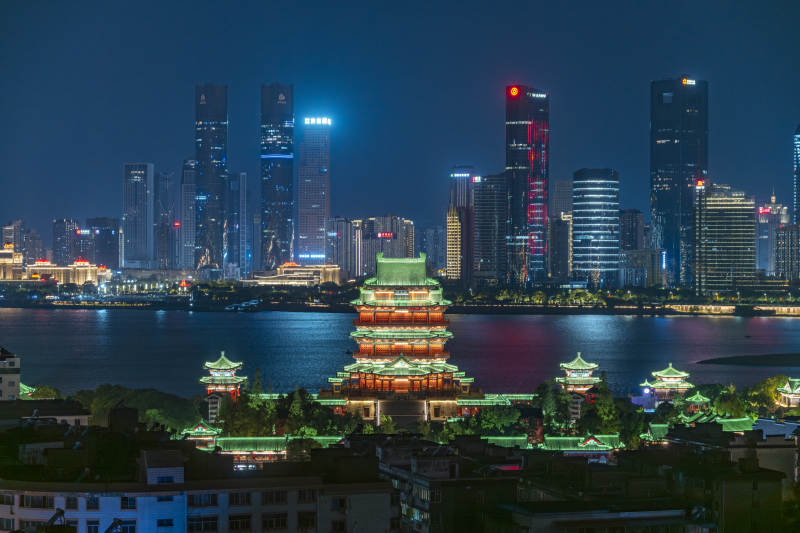 南昌滕王阁夜景城市风光图片