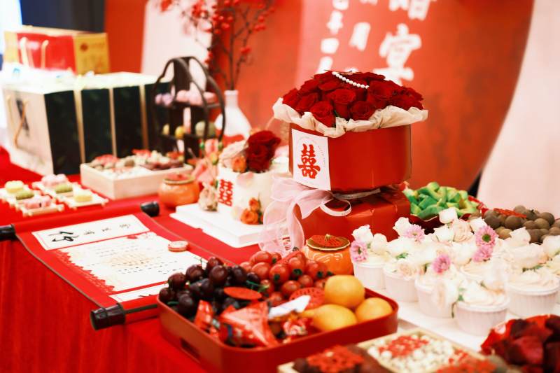 喜宴甜品台图片