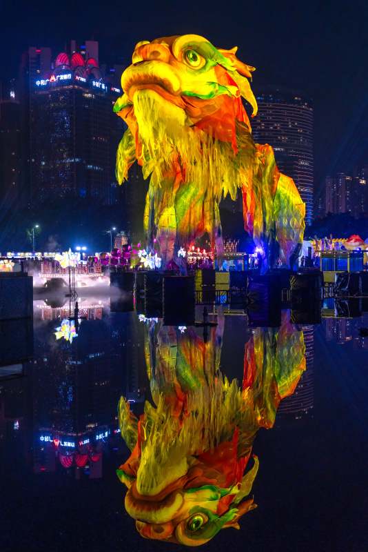 广州国际灯光节全运会开幕式飞天鳌鱼图片