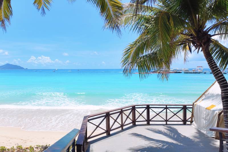 椰林碧海沙滩景海南图片