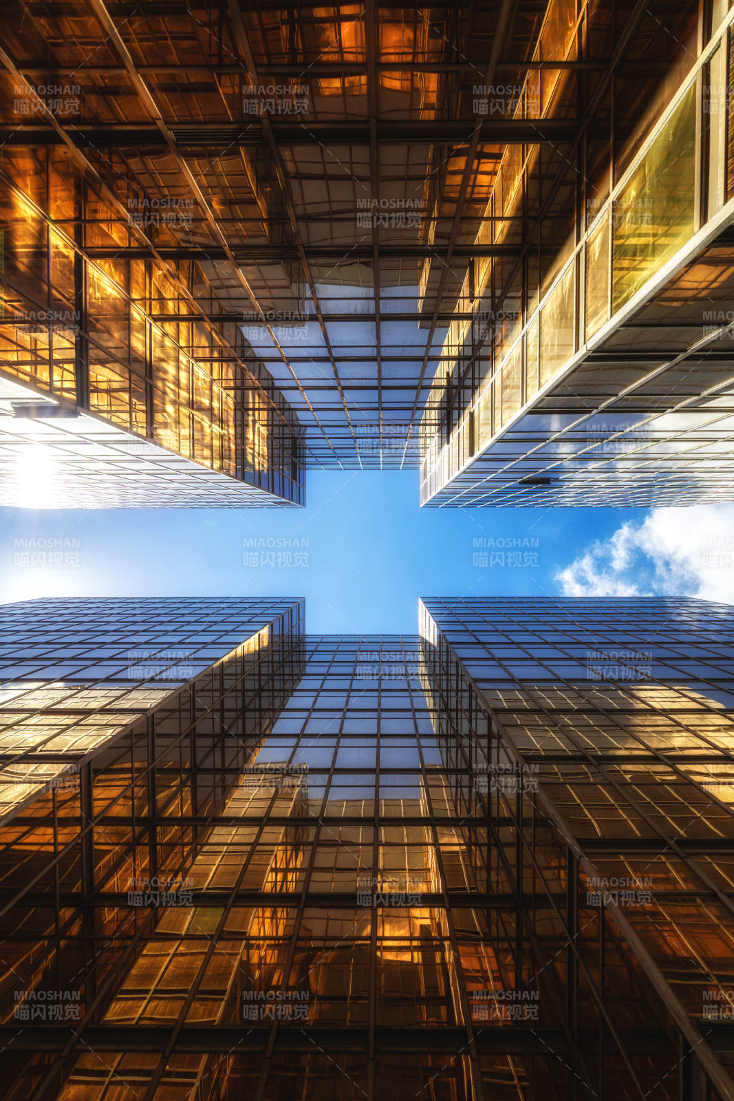 摩天楼群仰望图片