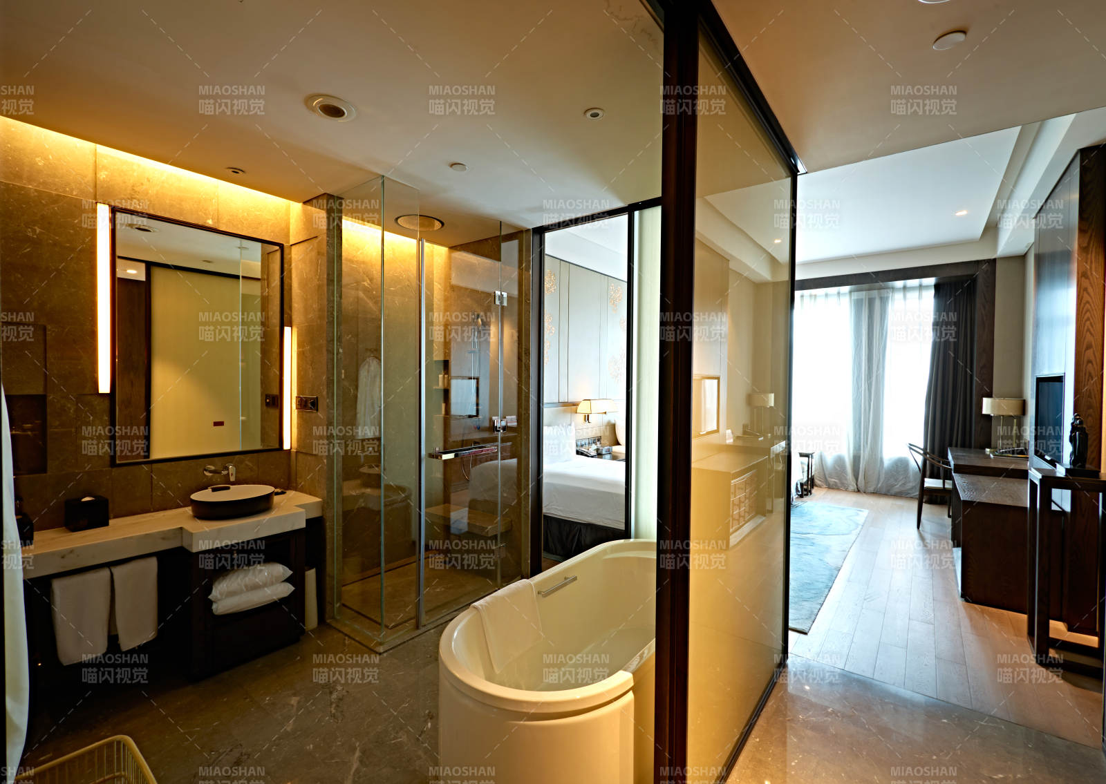 高档五星级酒店客房内部展示图片