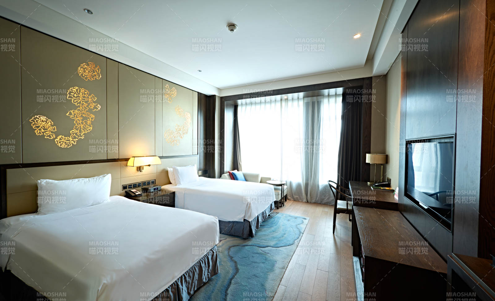 高档五星级酒店客房内部展示图片