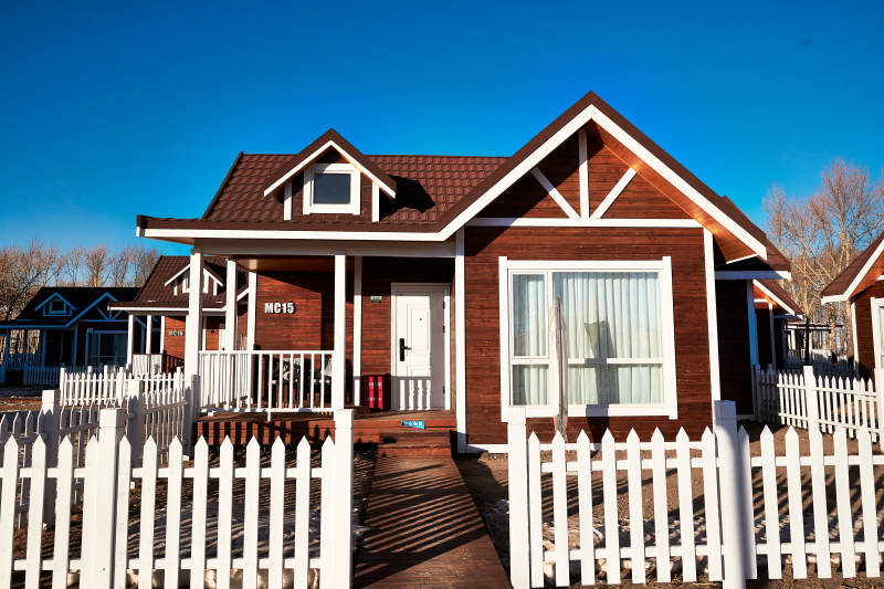 中国河北张家口库伦淖景区木屋别墅建筑群图片