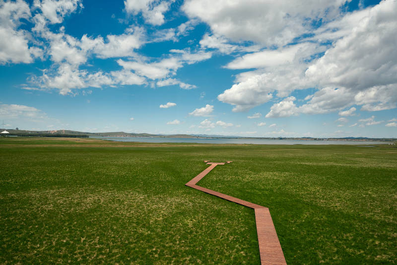 中国河北省张家口沽源县天鹅湖景区湿地花海图片