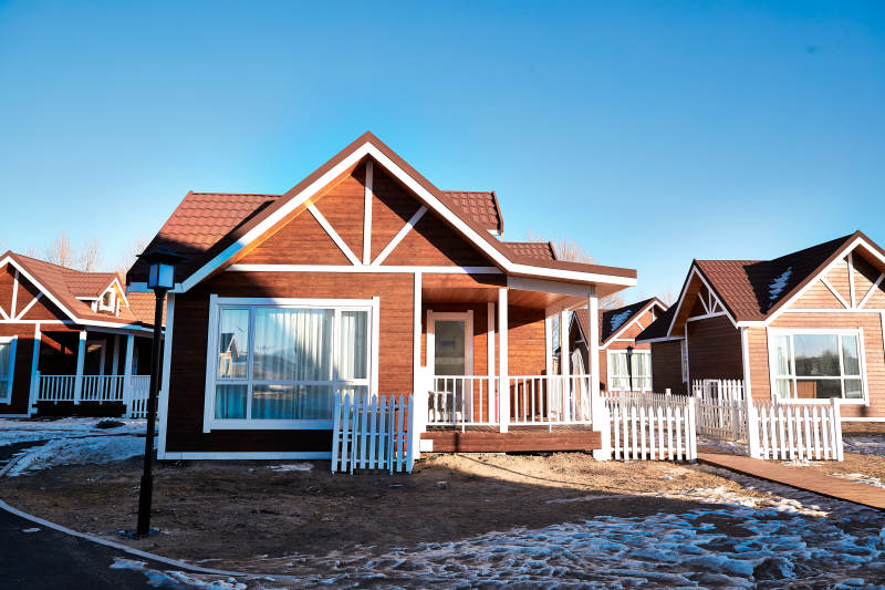 中国河北张家口库伦淖景区木屋别墅建筑群图片