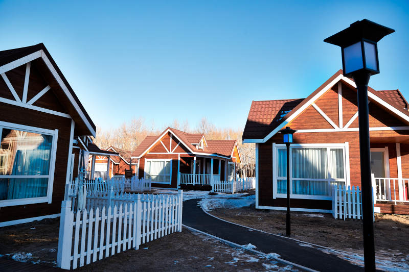 中国河北张家口库伦淖景区木屋别墅建筑群图片