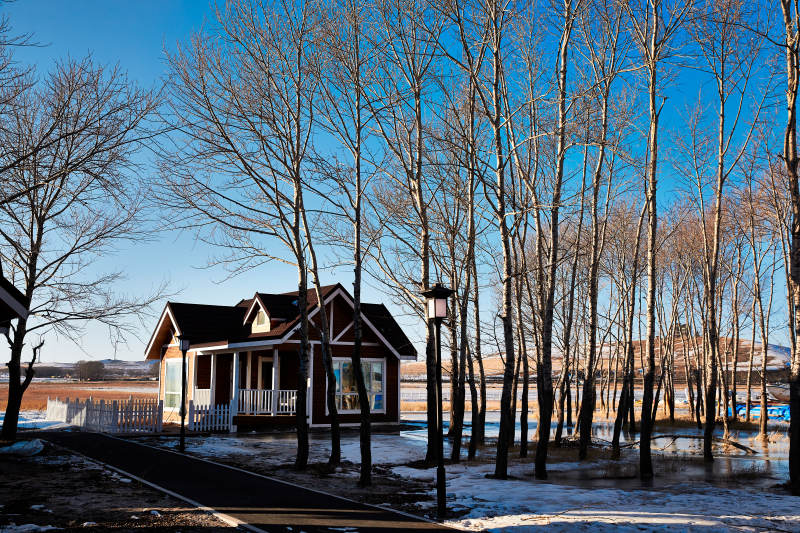 中国河北张家口库伦淖景区木屋别墅建筑群图片