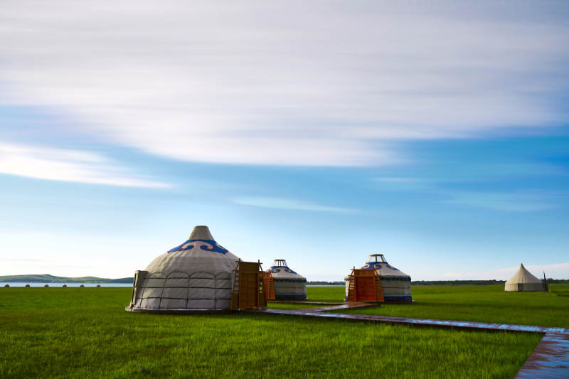 中国河北省张家口地区沽源县天鹅湖景区夏天图片