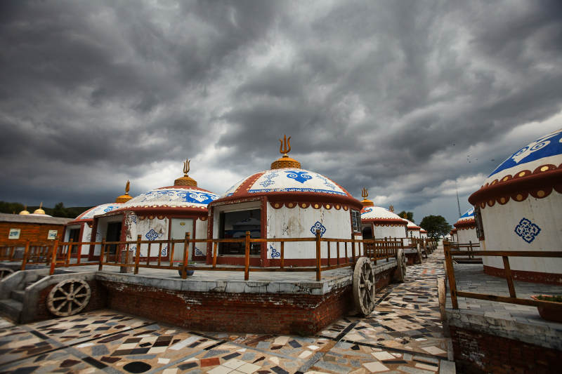 中国河北省沽源县闪电湖景区蒙古包大帐图片