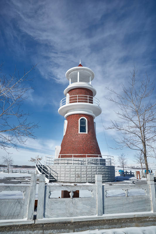 河北省张家口地区沽源县天鹅湖景区雪后风光图片