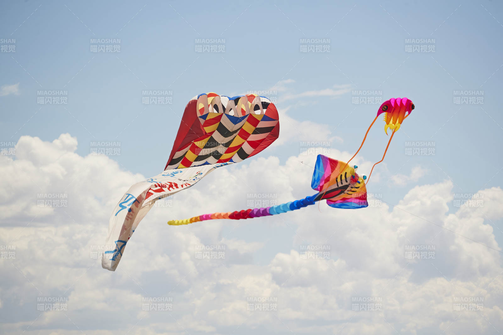 坝上草原风筝节上天空飞舞的风筝图片