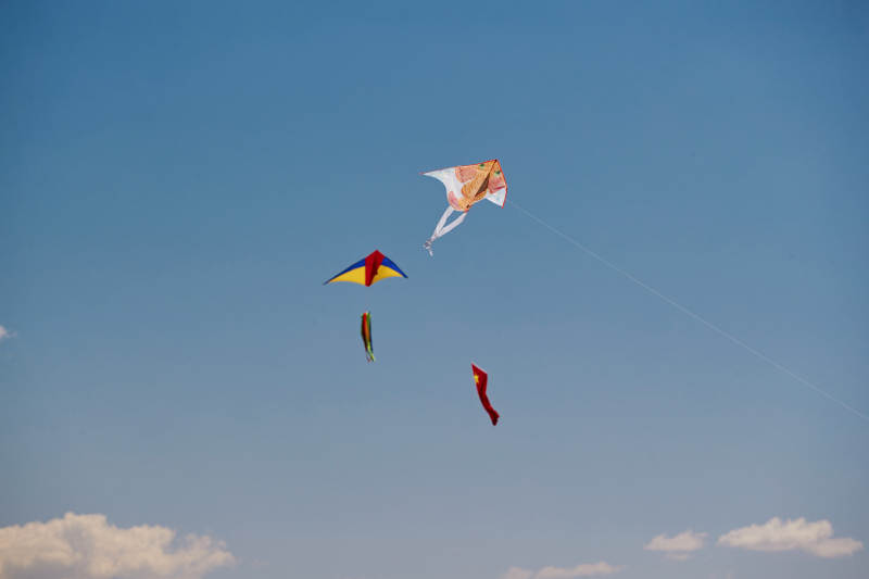 坝上草原风筝节上天空飞舞的风筝图片
