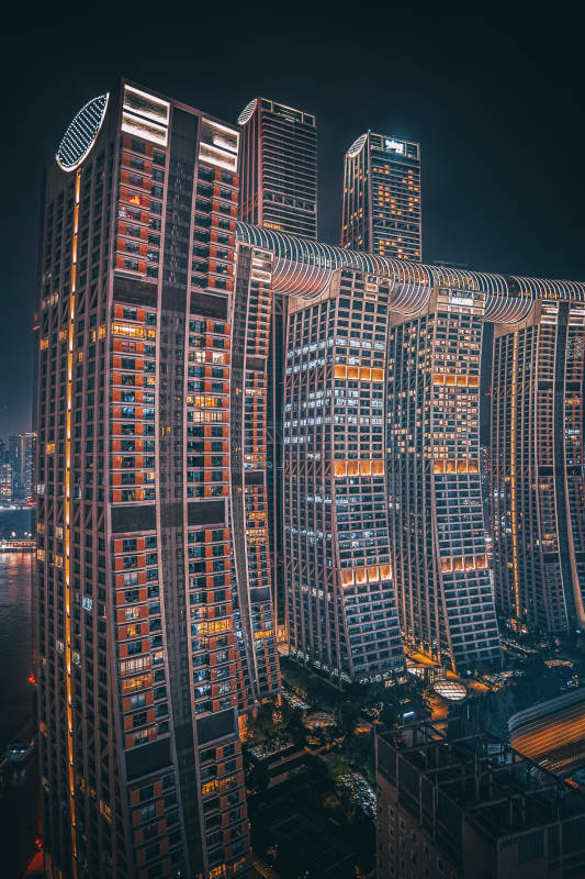 夜幕下的城市之光图片