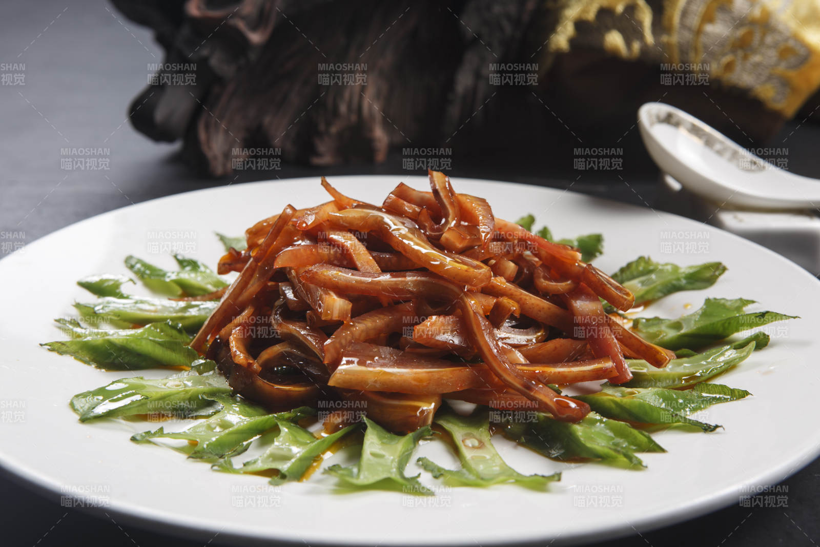 龙豆拌猪耳图片