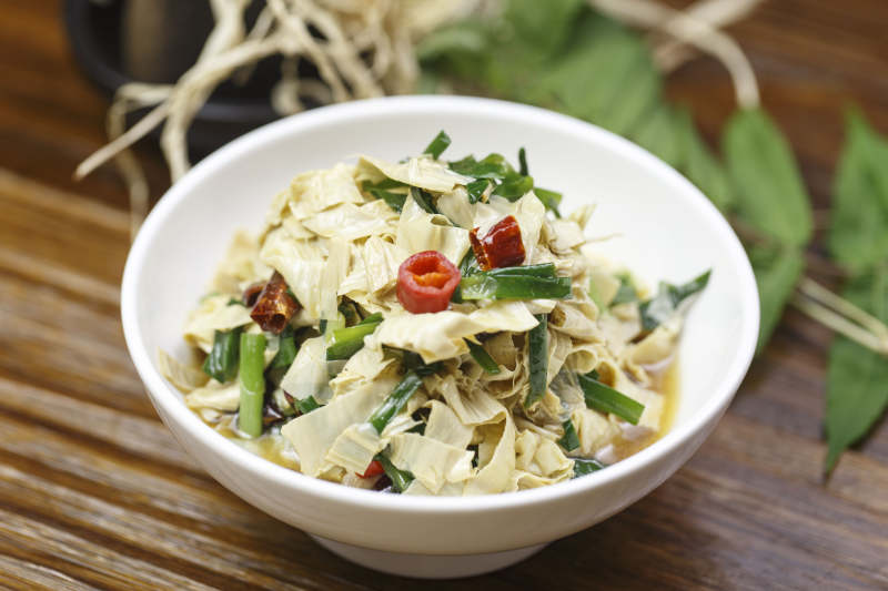 韭菜香炒油豆皮图片