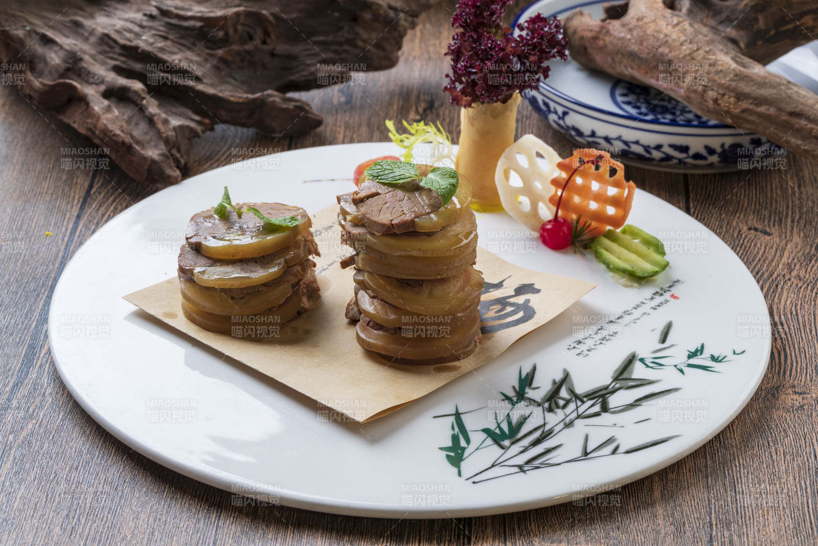 压猪耳肘花切片图片