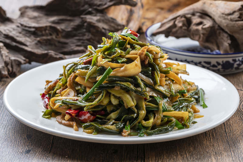 韭菜肉丝辣炒葫芦条图片