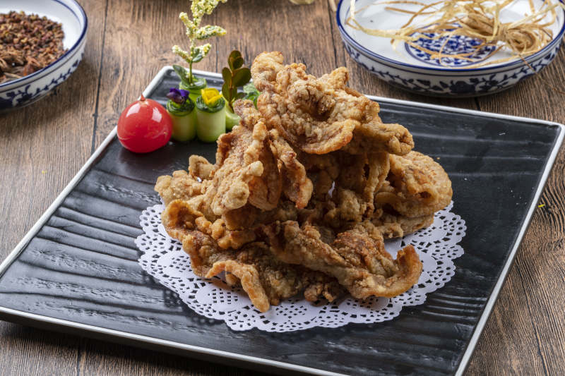 椒盐香酥猪油渣图片