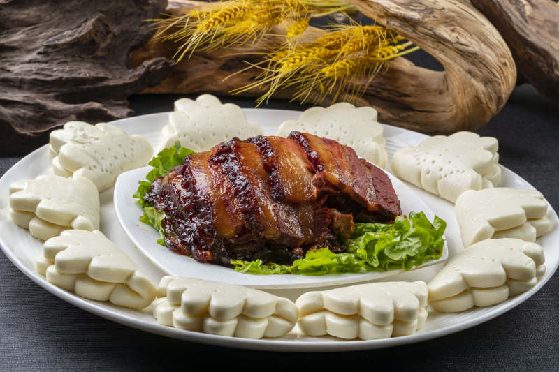 酱扣肉夹馍图片