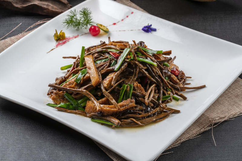 干豆角丝韭菜炒猪肚图片