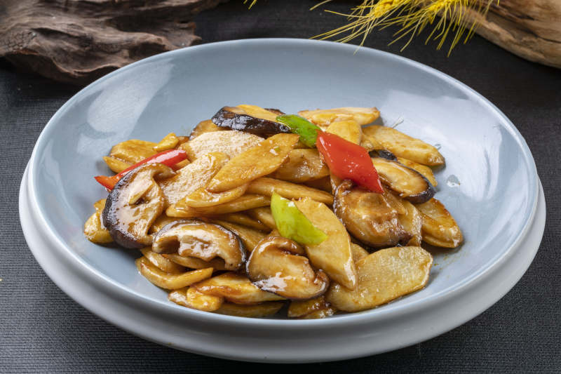 小炒香菇杏鲍菇片图片