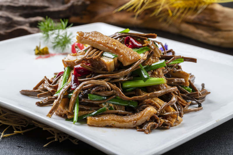 干豆角丝韭菜炒猪肚图片