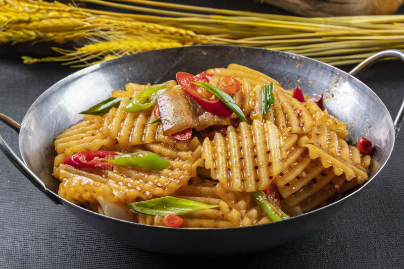 干锅网格土豆片薯格图片