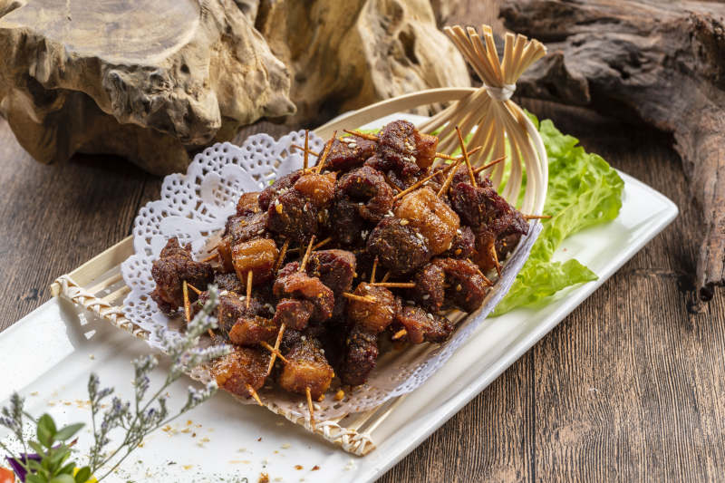 香炸牙签自然羊五花肉孜然羊肉图片