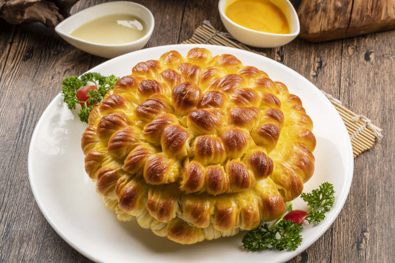 花开富贵烤花卷图片