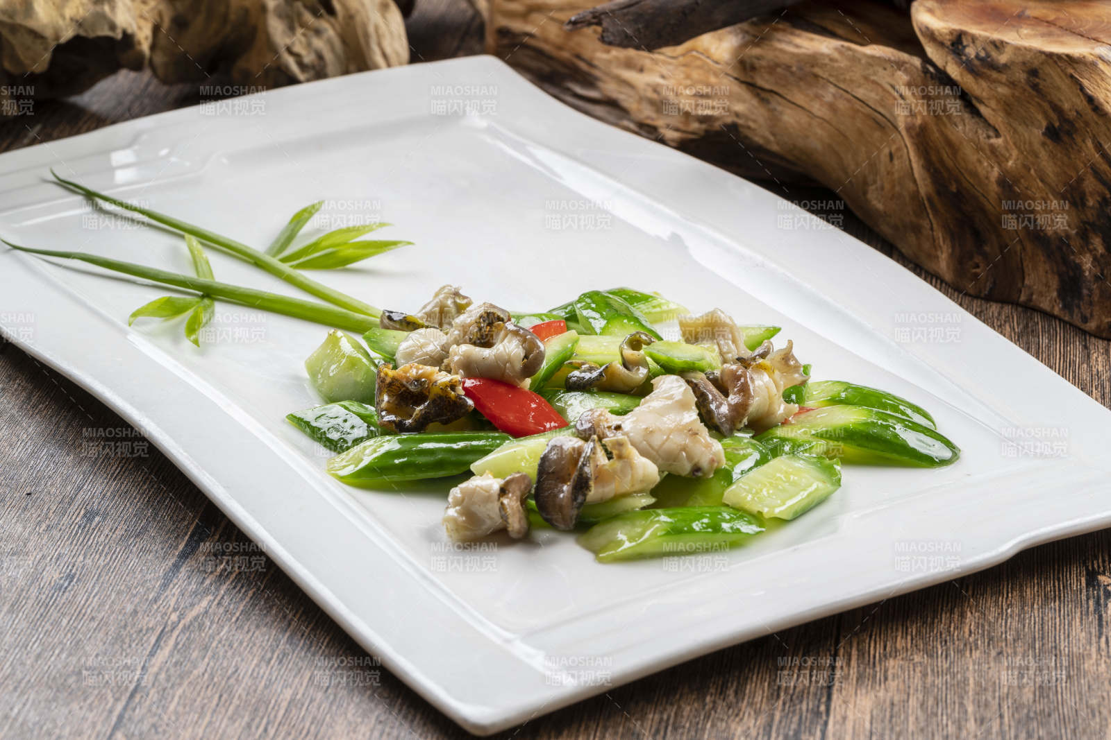 鲜芦笋炒螺头图片