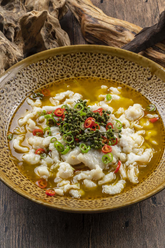 酸汤藤椒水煮鱼图片