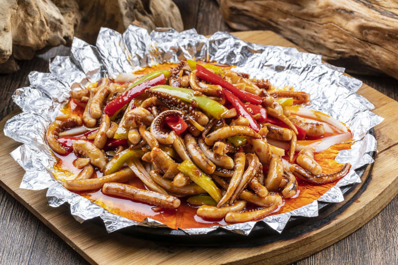 锡纸铁板鱿鱼须图片