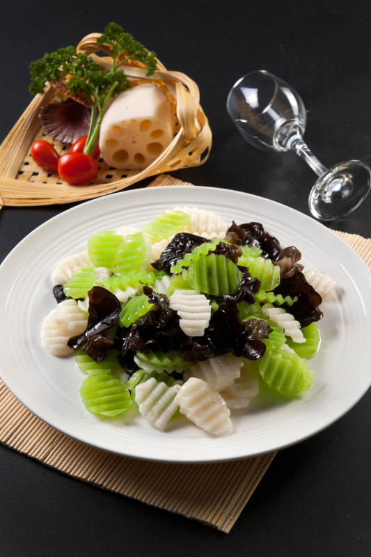 小炒木耳莴笋炒山药图片