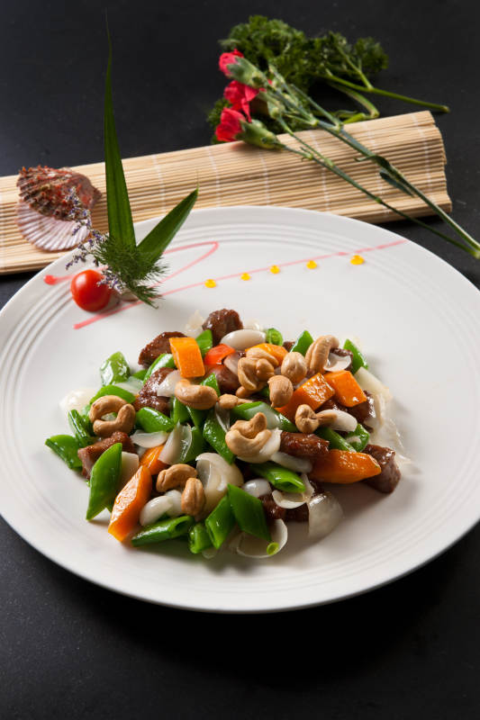 木瓜蜜豆百合腰果炒牛仔粒图片