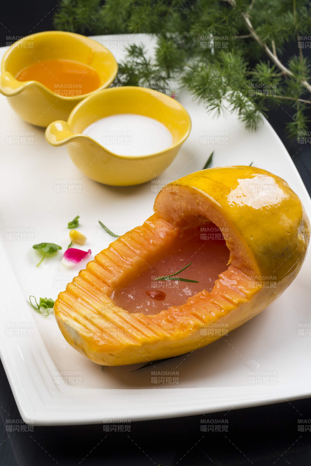 夏威夷木瓜炖雪蛤图片