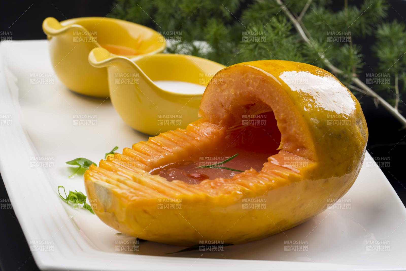 夏威夷木瓜炖雪蛤图片