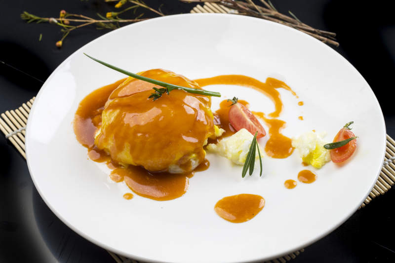 包菜浇汁蒸水晶大虾卷图片