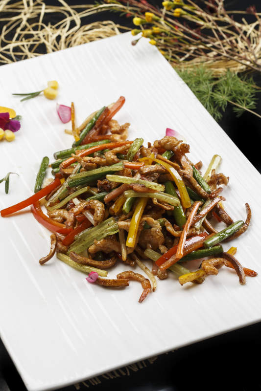 辣炒肉丝香干图片